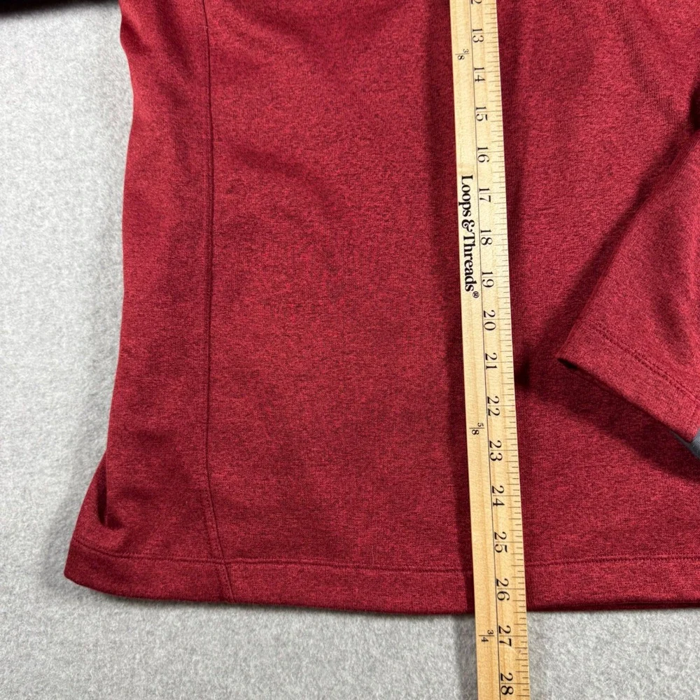 The North Face Pullover Mens L Red Quarter Zip Fleece Chest Pocket Activewear